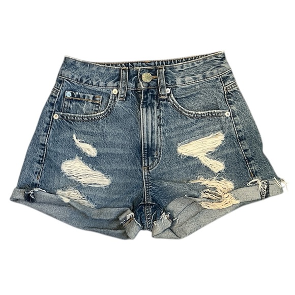 Garage Pants - Garage High-Rise Distressed Denim Shorts - Size 00 (23)